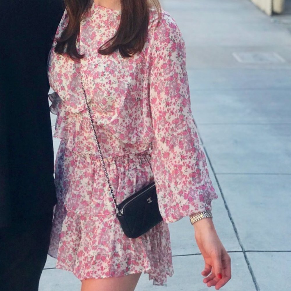 LoveShackFancy - Pink Floral Mini Skirt - S